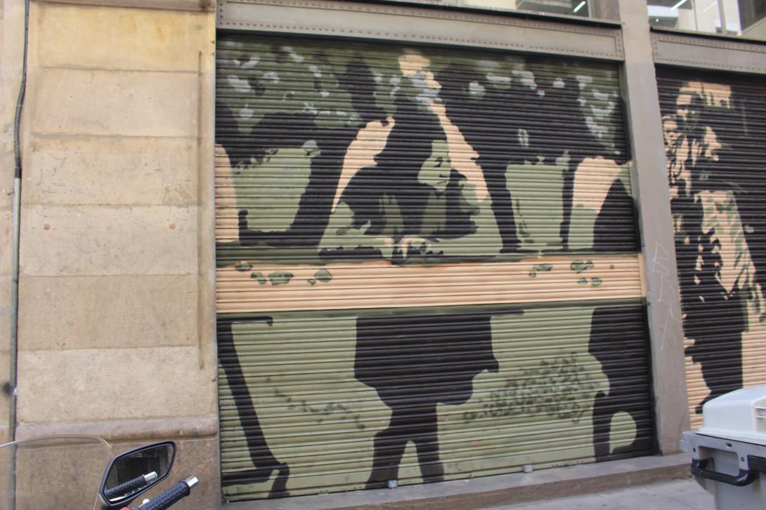 Dimanización comunitaria para el mantenimiento, limpieza y pintada de persianas en el Raval