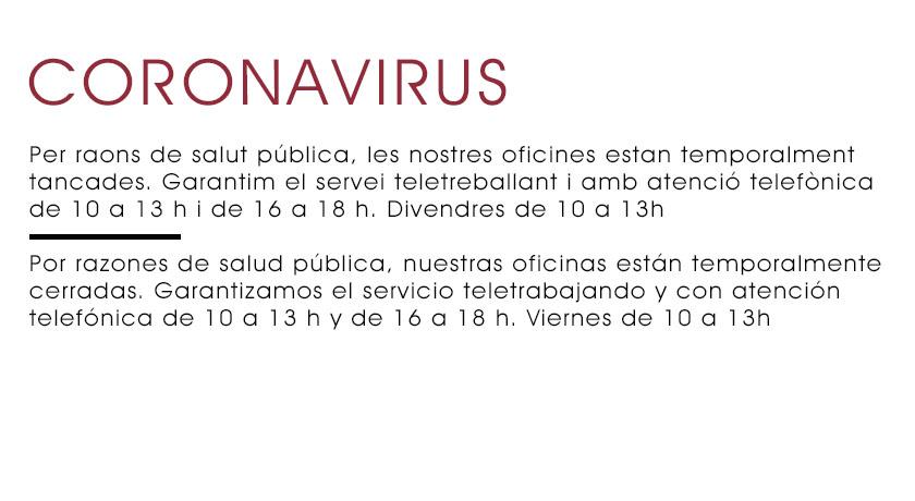 Medidas especiales relacionadas con el coronavirus