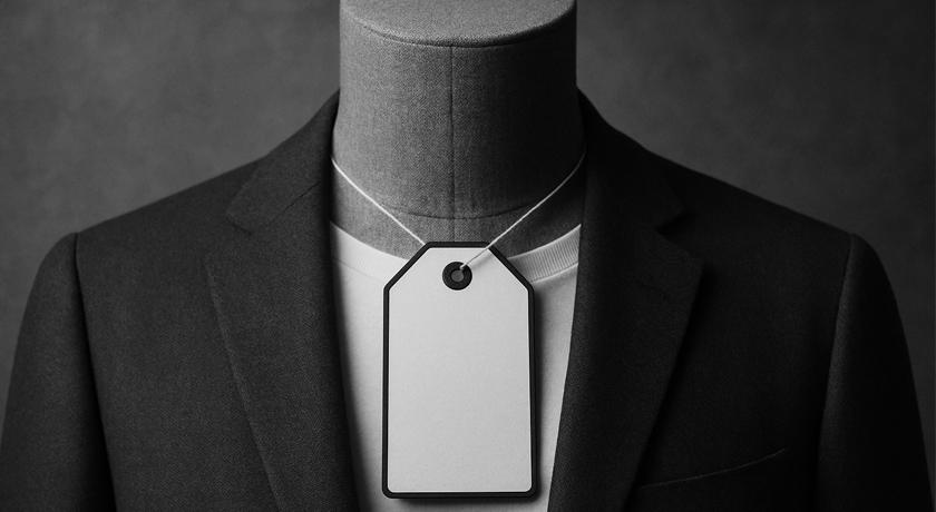 Maniquí con etiqueta de rebajas